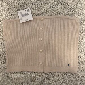 American Eagle Ribbed Tube Top Medium | Neutral Strapless Top NWT